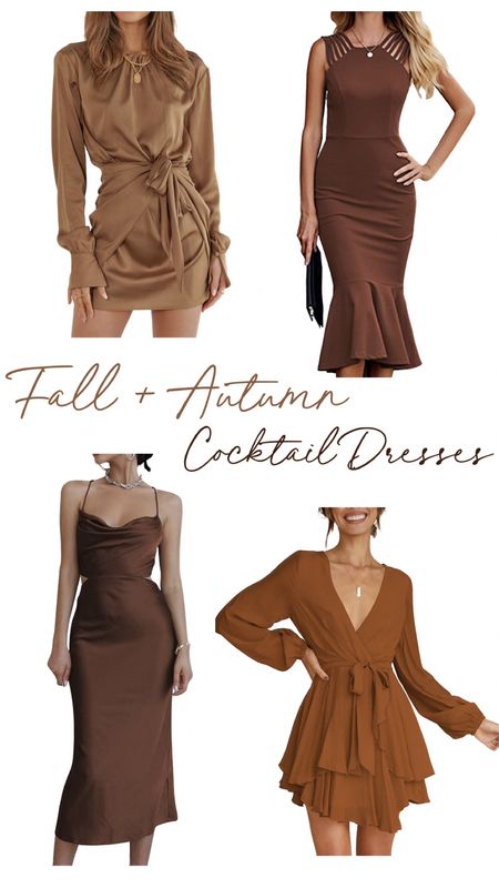 Loving these brown dresses for fall autumn wedding guest attire + cocktail dress options 

All under $45, true to size #amazonfashion

#LTKSeasonal #LTKwedding #LTKunder50