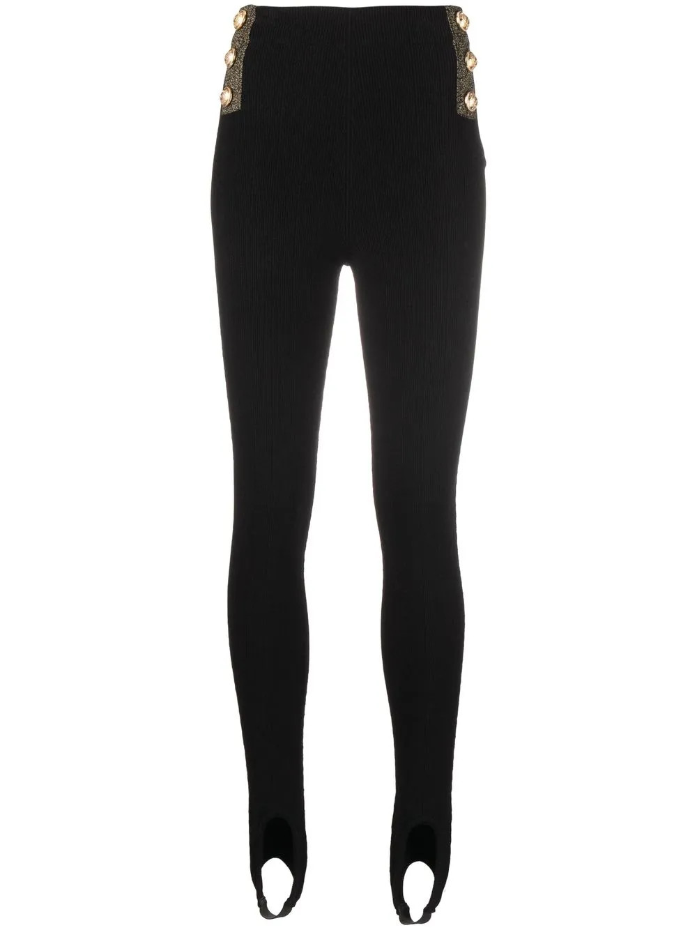 Balmain button-embellished Stirrup Leggings - Farfetch | Farfetch Global