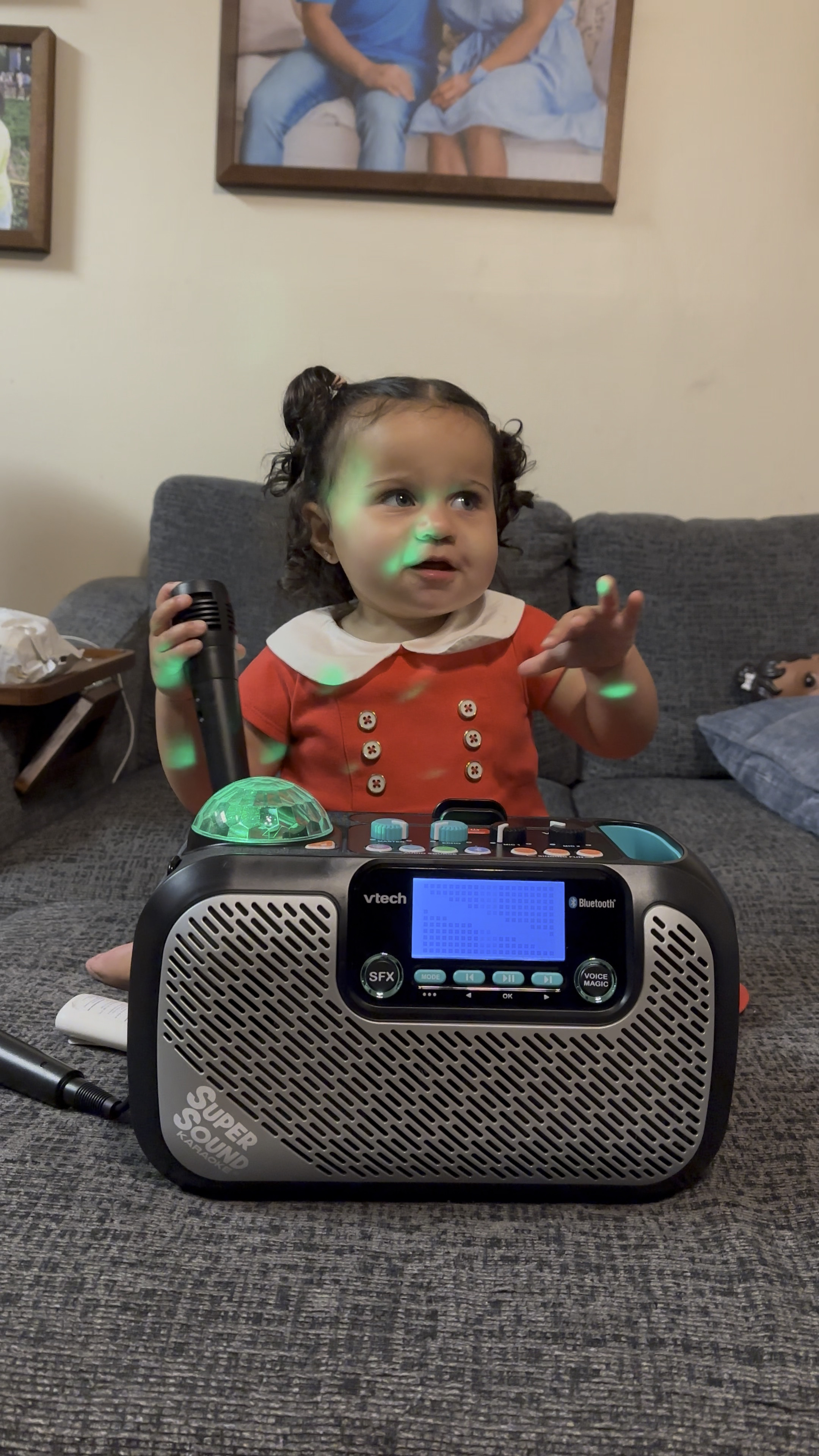 Baby Emma is not easily impressed! This #kareokemachine did the trick! I’ll spare you guys the videos of it in use, but it’s pretty cool. Use with Bluetooth and sing the night away 🎤

#giftsforkids #kareoke #family #gamenight

#LTKFamily #LTKWatchNow #LTKGiftGuide