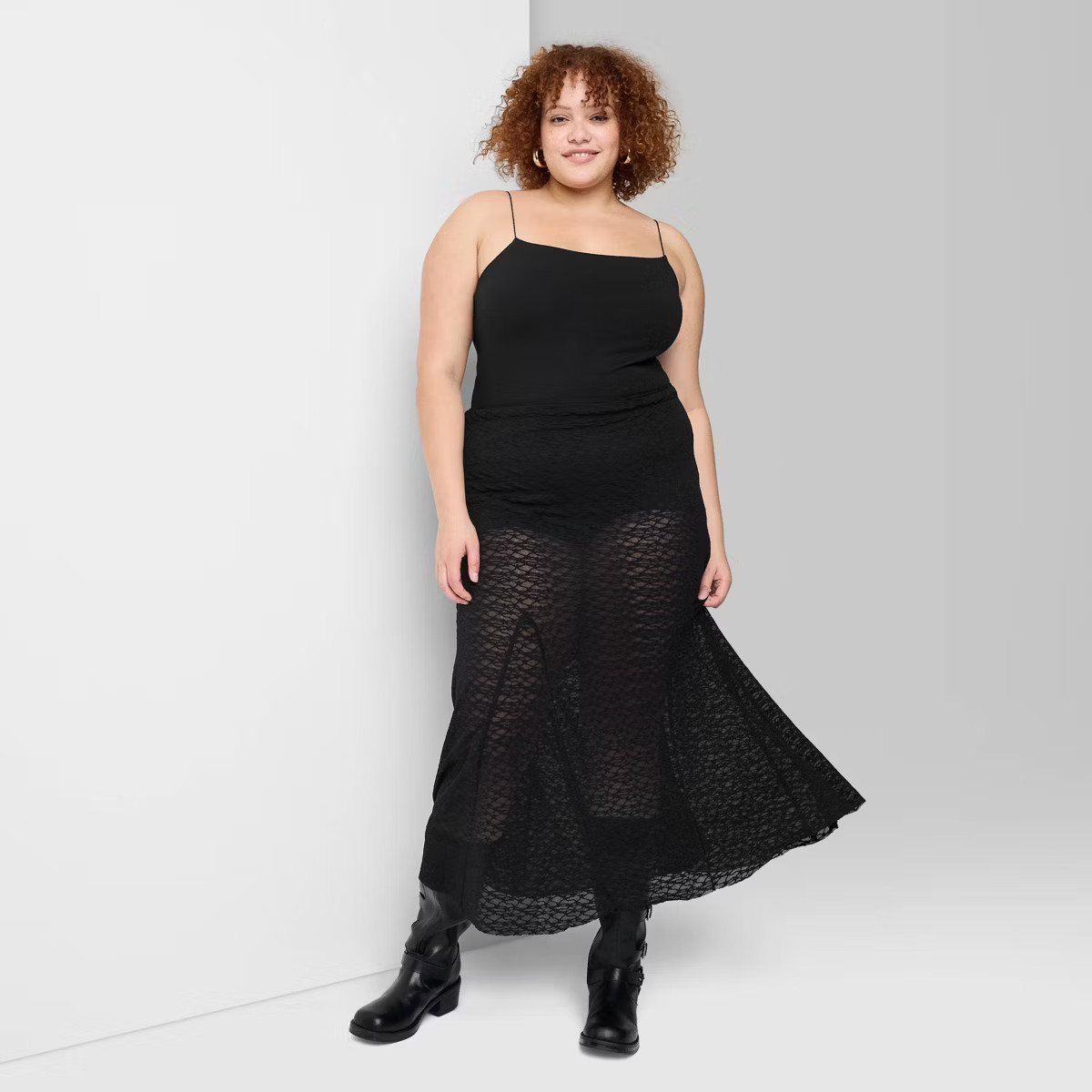 Women's Mid-Rise Lace Trumpet Maxi Skirt - Wild Fable™ | Target