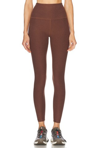 Beyond Yoga Spacedye Caught in The Midi High Waisted Legging in Bold Mocha Heather - Brown. Size L (also in ). | FWRD 