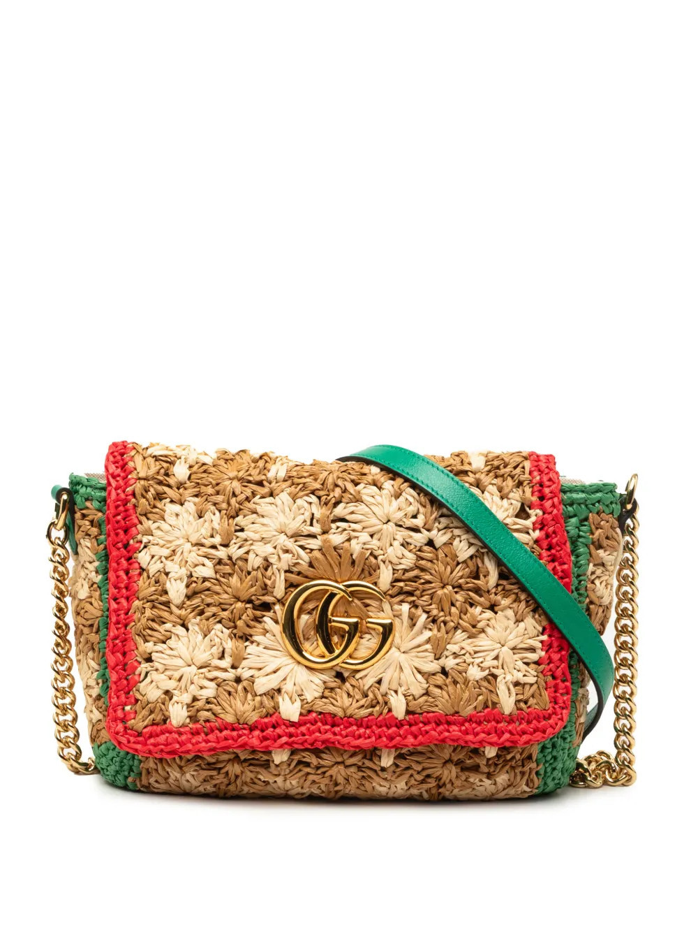 Gucci Pre-Owned 2016-2026 Small GG Marmont Raffia crossbody bag - Neutrals | Farfetch Global