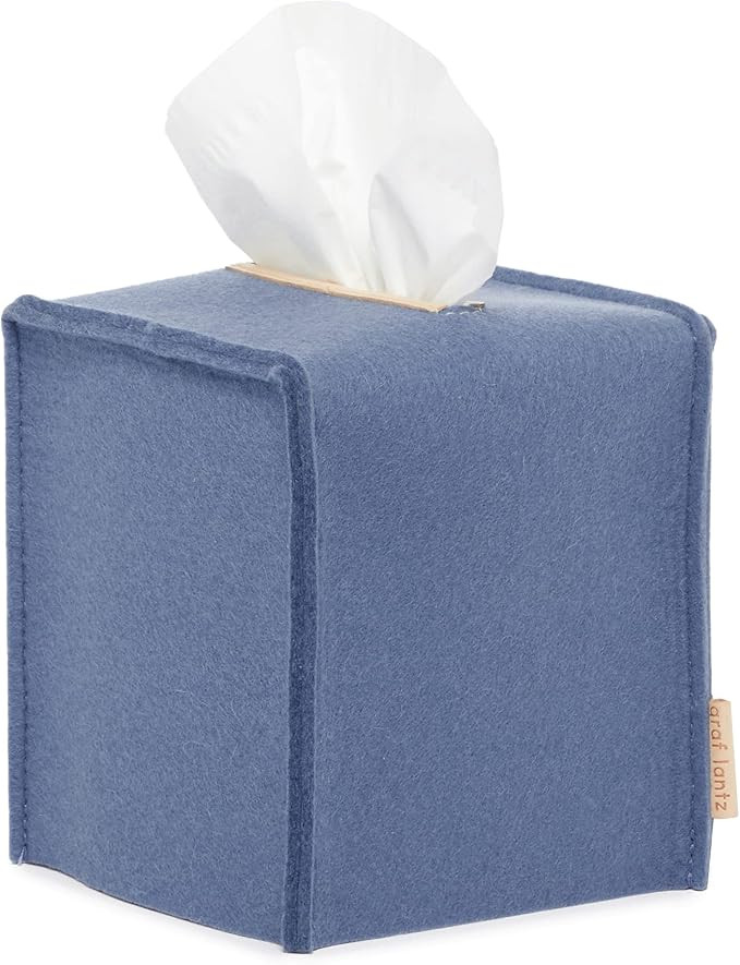 Graf Lantz Tissue Box Cover, 100% Merino Wool Felt, 4.5 x 5 Fits Regular Pop-Up Tissue Boxes, Lux... | Amazon (US)