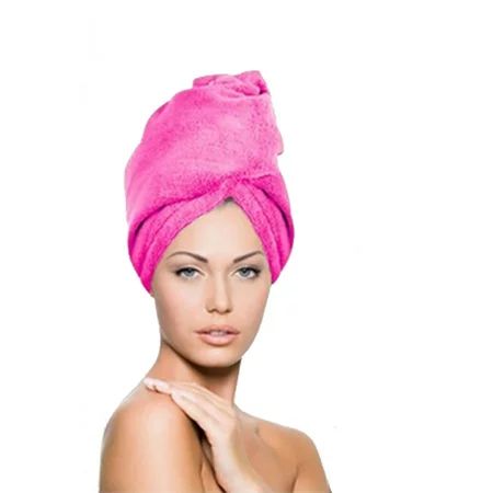 Quick Hair Drying Microfiber Hair Towels-Pink | Walmart (US)