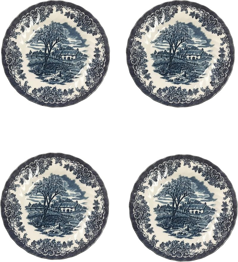 Churchill Brooke Blue Chelsea Dinner Plate 10", Set Of 4, Made In England | Amazon (US)