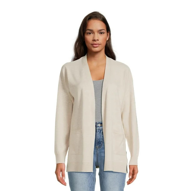 Time and Tru Women's Lightweight Open Front Cardigan | Walmart (US)