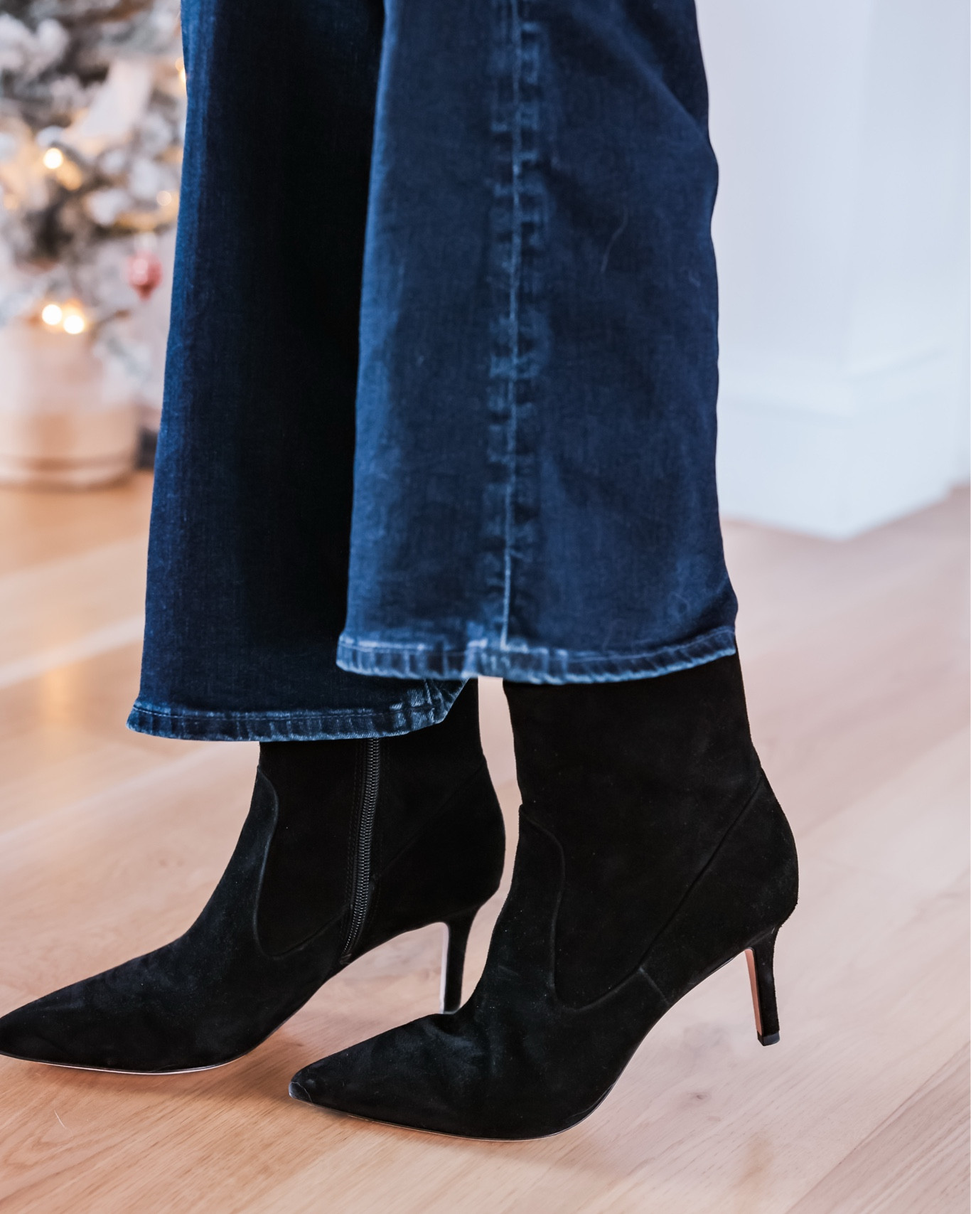 On my must-have shoe list for winter… dressy black booties. These are a pair of Veronica Beard suede booties I’ve had for years and wear every single fall and winter. The 3” stiletto heel, suede texture, and sleek pointed-toe make these booties much dressier than the last pair. They’re also very comfortable and easy to walk in *for heels*. I wouldn’t recommend anything as a shoe basic that isn’t comfortable too. Fit runs true to size. 

~Erin xo 

#LTKHoliday #LTKShoeCrush #LTKSeasonal