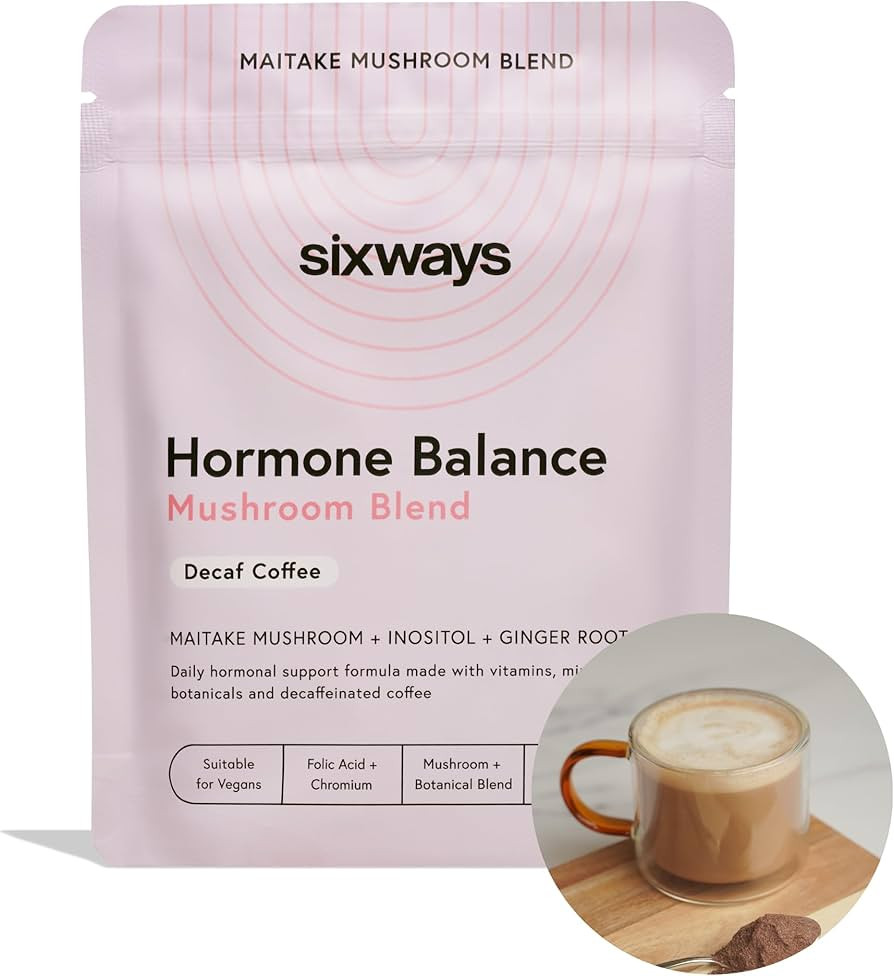 Sixways Hormone Balance, Mushroom Coffee, Decaf Coffee Flavour, Functional Mushroom Powder, Myo-I... | Amazon (UK)