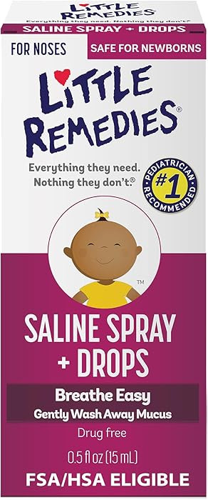 Little Remedies Saline Spray and Drops, Safe for Newborns, 0.5 fl oz | Amazon (US)