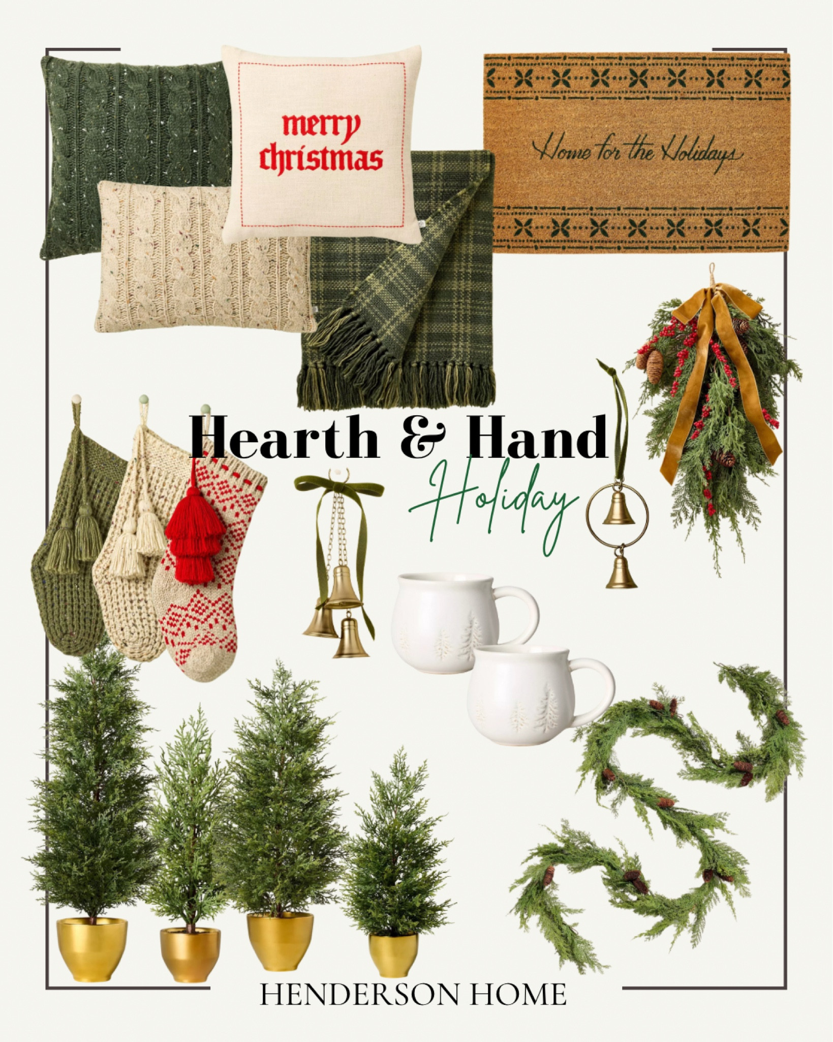 Hearth & Hand holiday has arrived! 🎄 the options are endless with this collection!


Christmas door mat. Hearth and hand door mat. Potted Christmas trees. Winter throw pillows. Knit stockings. Cedar garland.

#LTKSeasonal #LTKHome