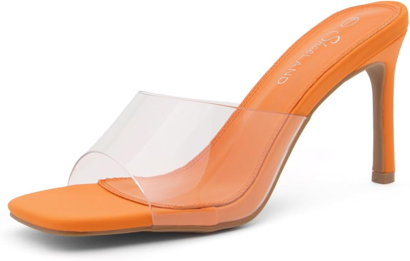 Shoe Land Melrose Womens High Heels Stiletto Heeled Slides Square Open Toe One Band Slip on Heele... | Amazon (US)