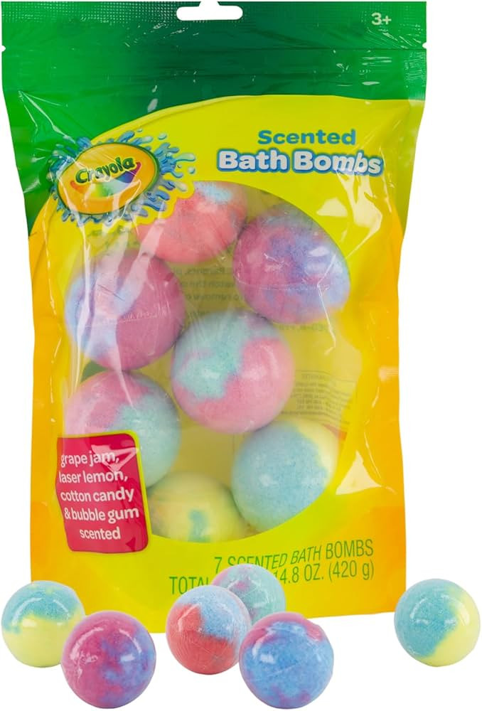 Crayola Colorful Scented Bath Bombs for Kids, Color You Bath Non-Toxic Bathbomb Fizzies for Boys ... | Amazon (US)