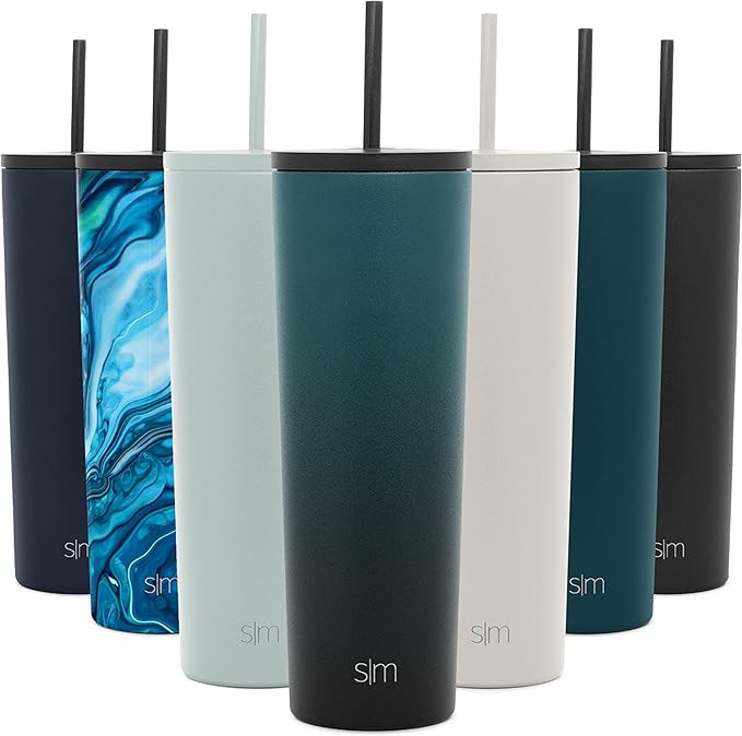 Amazon.com | Simple Modern Insulated Tumbler with Straw Lid and Flip Lid | Travel Coffee Mug Reus... | Amazon (US)