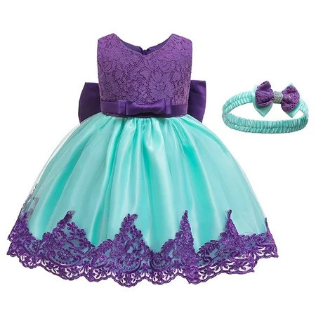 Phenas Girls Lace Embroidered Princess Dresses Pageant Party Ball Gown with Headwear | Walmart (US)