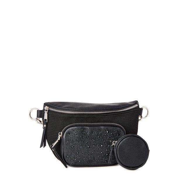 Madden NYC Women's Multi Belt Bag Fanny Pack  Black - Walmart.com | Walmart (US)