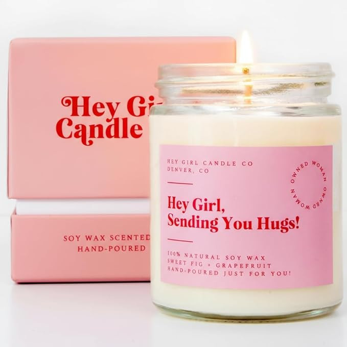 Hug in a Jar Scented Candle for Women - Aromatherapy Fig & Grapefruit, Long-Lasting Soy Wax, Gift... | Amazon (US)