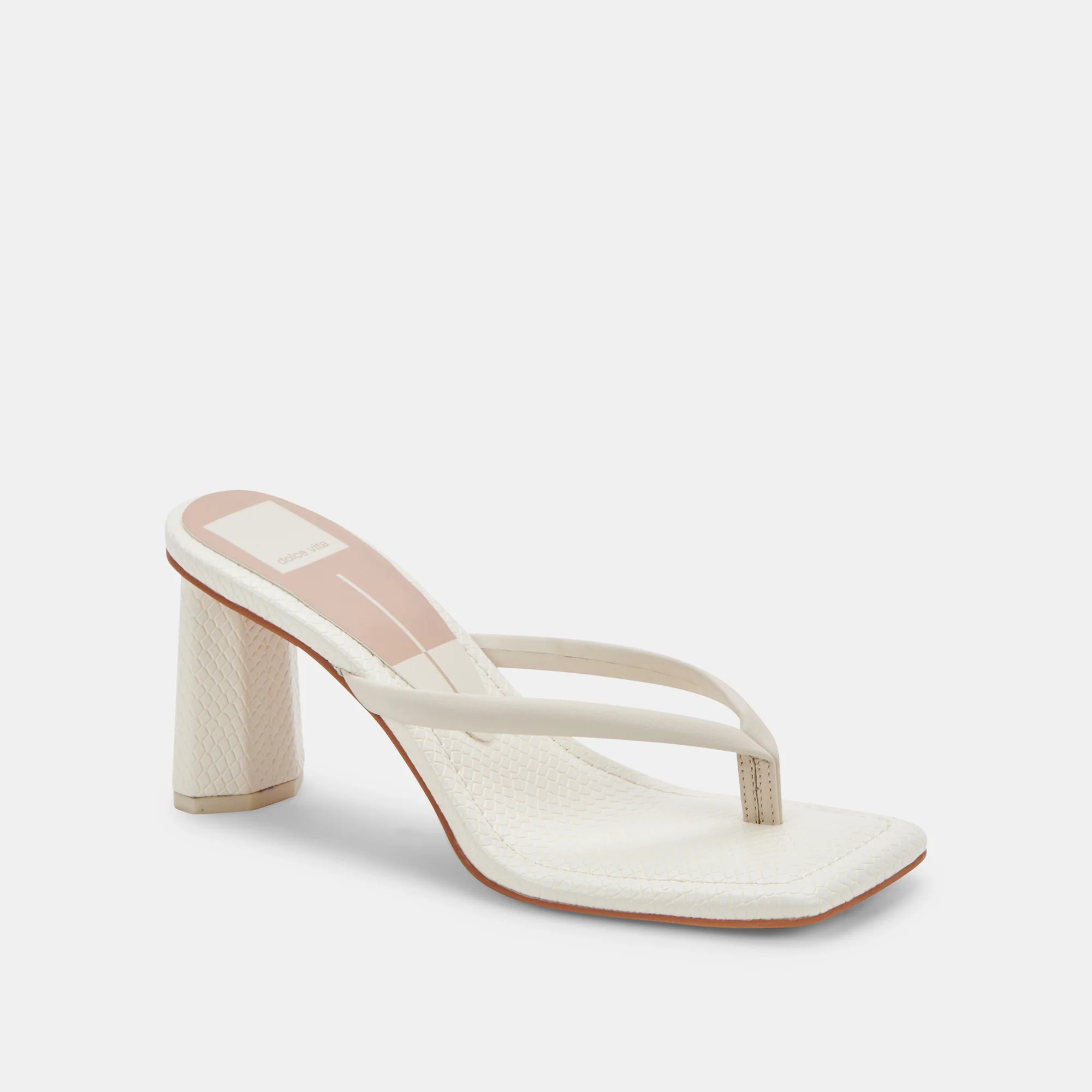 TASH HEELS IVORY LEATHER | DolceVita.com