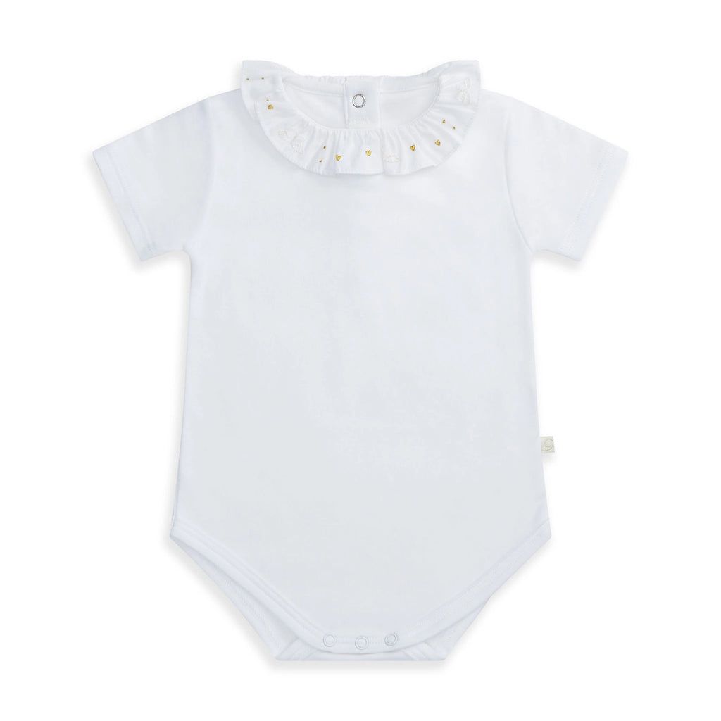 Heart And Angel Wing Short Sleeve Onesie | Over The Moon
