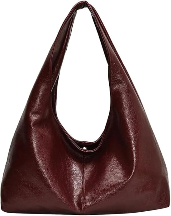 Burgundy Purse Large Tote Bags for Women Slouchy Hobo Bag Leather Hobo Bags for Women | Amazon (US)