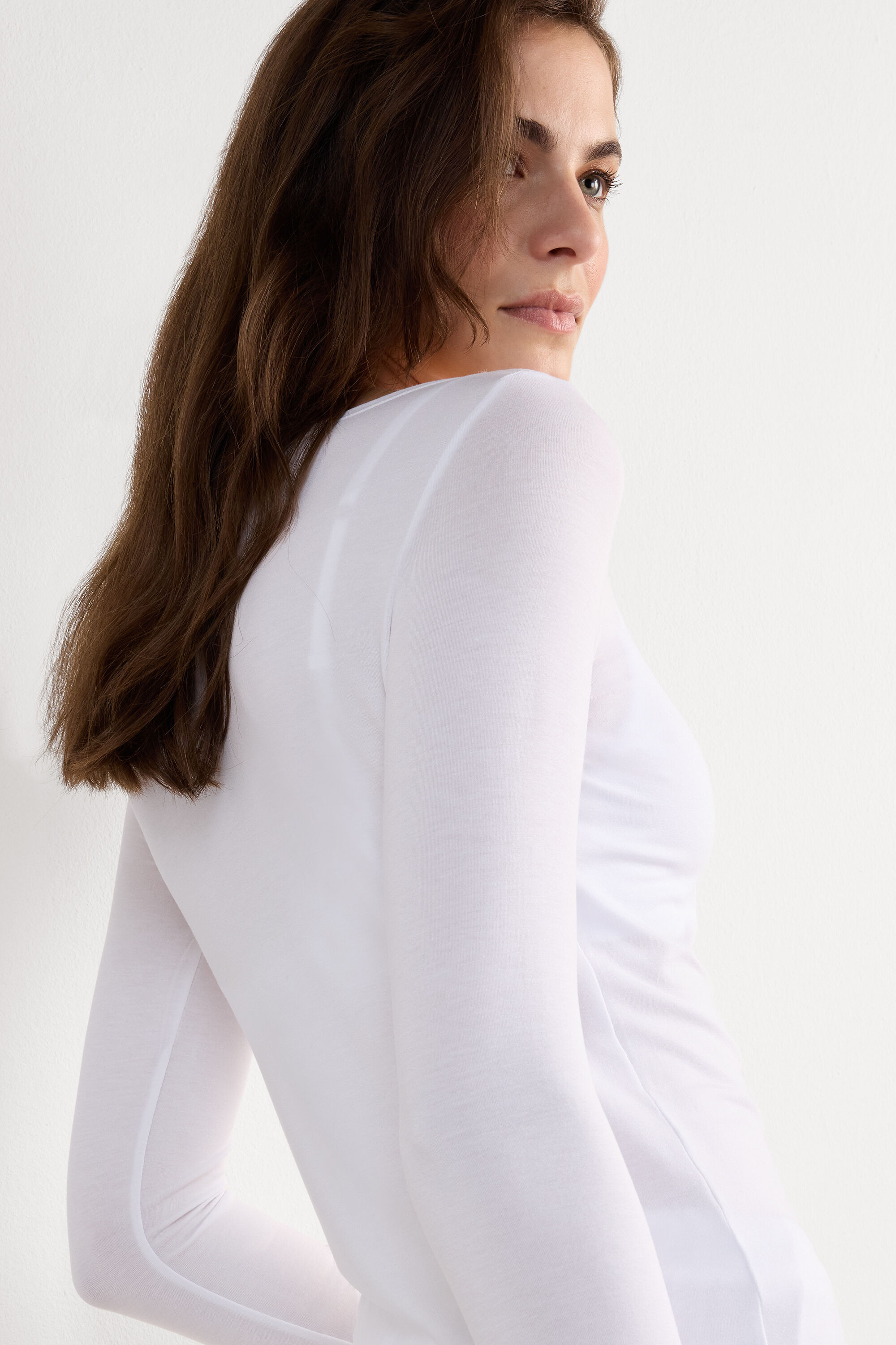Long Sleeve Bateau Neck Top in Micromodal | Intimissimi (US)