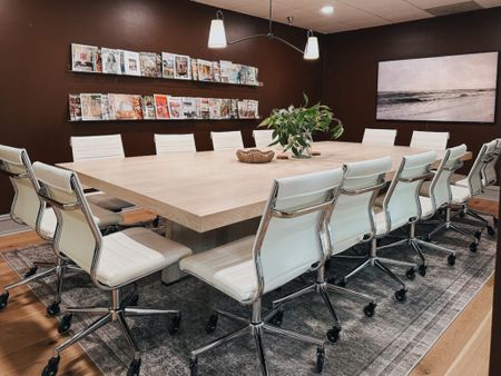 One of our more recent projects…can you tell what we changed about this room? We added an office library to our conference room! We found the perfect clear shelves on Amazon and I added my favorite home design and cooking magazines. 

#LTKU #LTKStyleTip