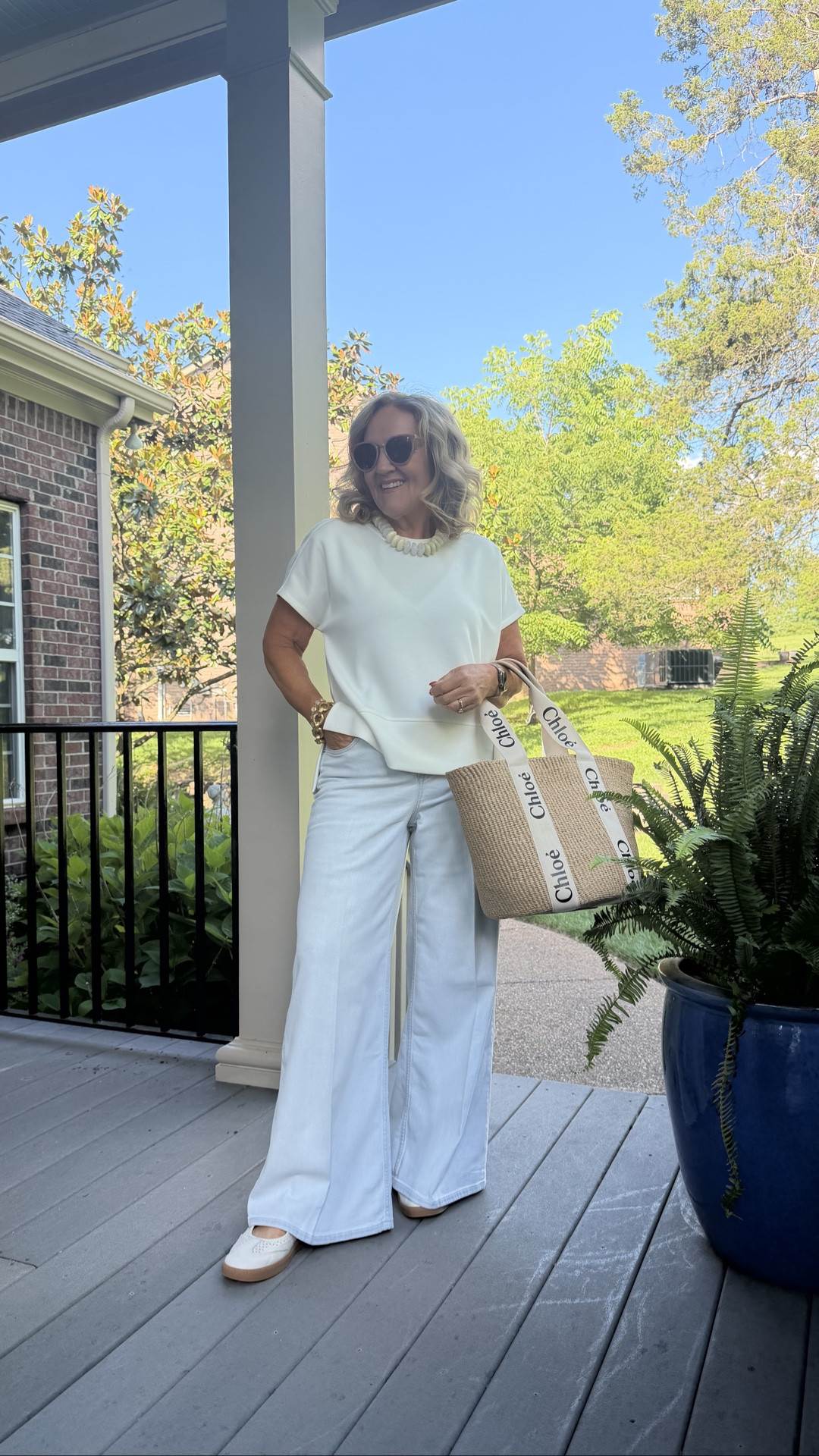 Oh my these jeans 
Wearing a med petite. Lightwash and lightweight. 
Top is air essentials super soft and loose. Medium. 

A few sale items on Julie Vos

#LTKSaleAlert #LTKOver40 #LTKPetite
