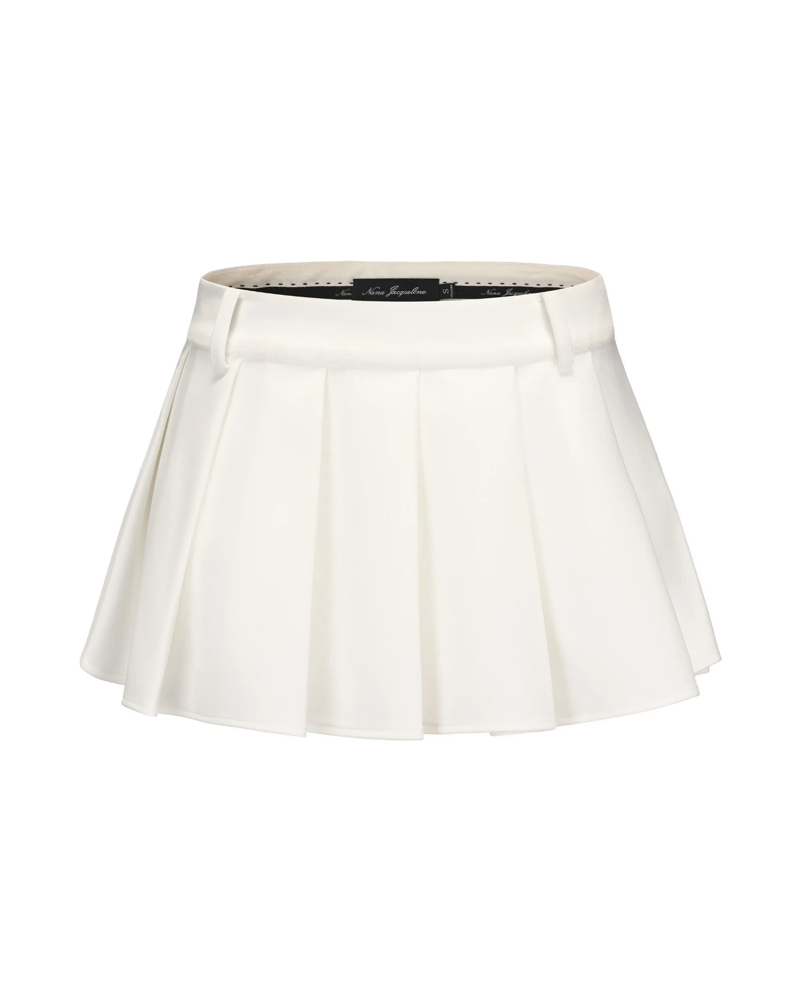 Amber Skirt (White) | High-Waist Pleated Mini Skirt | Women's Boutique | Nana Jacqueline