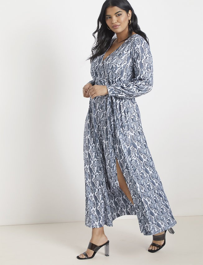Wrap Maxi Dress - Snake Skin | Eloquii