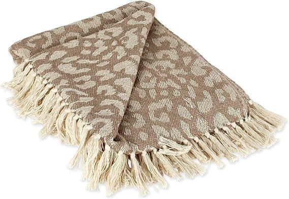 DII Modern Cotton Leopard Print Blanket Throw with Fringe for Chair, Couch, Picnic, Camping, Beac... | Amazon (US)