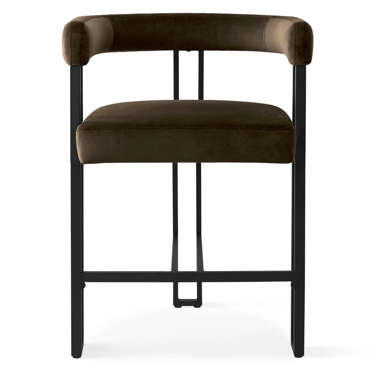Colrain 24" Upholstered Velvet Solid Back Counter Stool | Wayfair North America