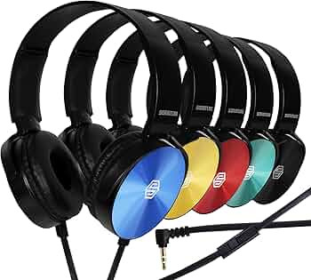 Premium Classroom Headphone with Microphone (5 Pack) - Kids Wired Earphones with Mic for School S... | Amazon (US)