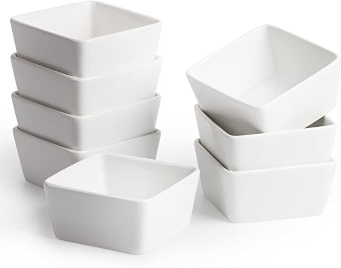 BTaT - Ramekins 8 oz - Set of 8 Square, Porcelain Ramekins, Ramekins for Baking, Creme Brulee Dis... | Amazon (US)