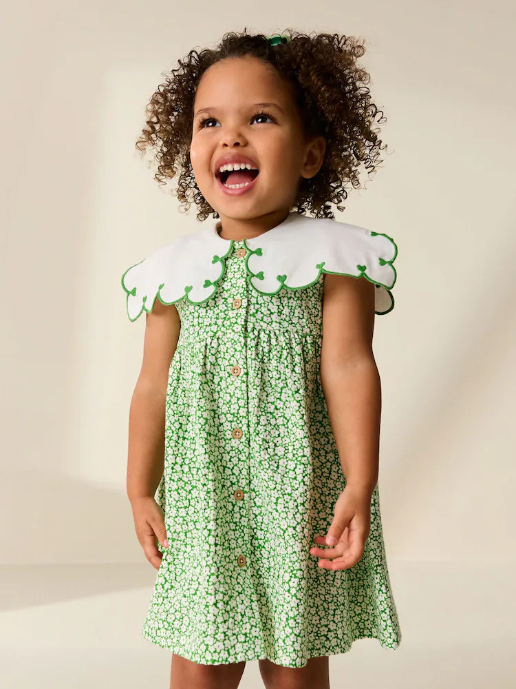 Green Ditsy Collared Summer Dress (3mths-7yrs) | Next US