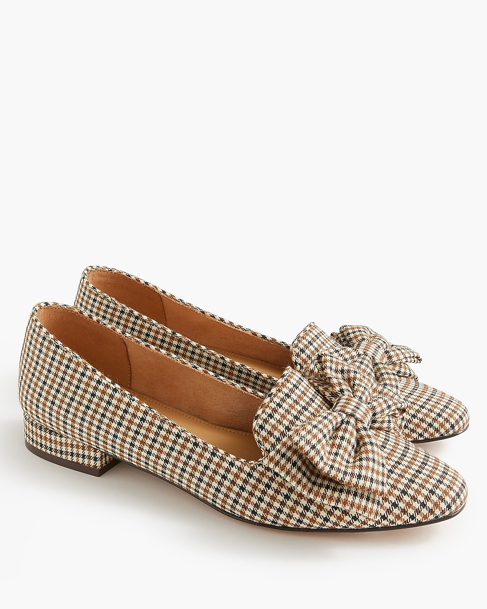 Gingham-bow low-heel loafers | J.Crew Factory