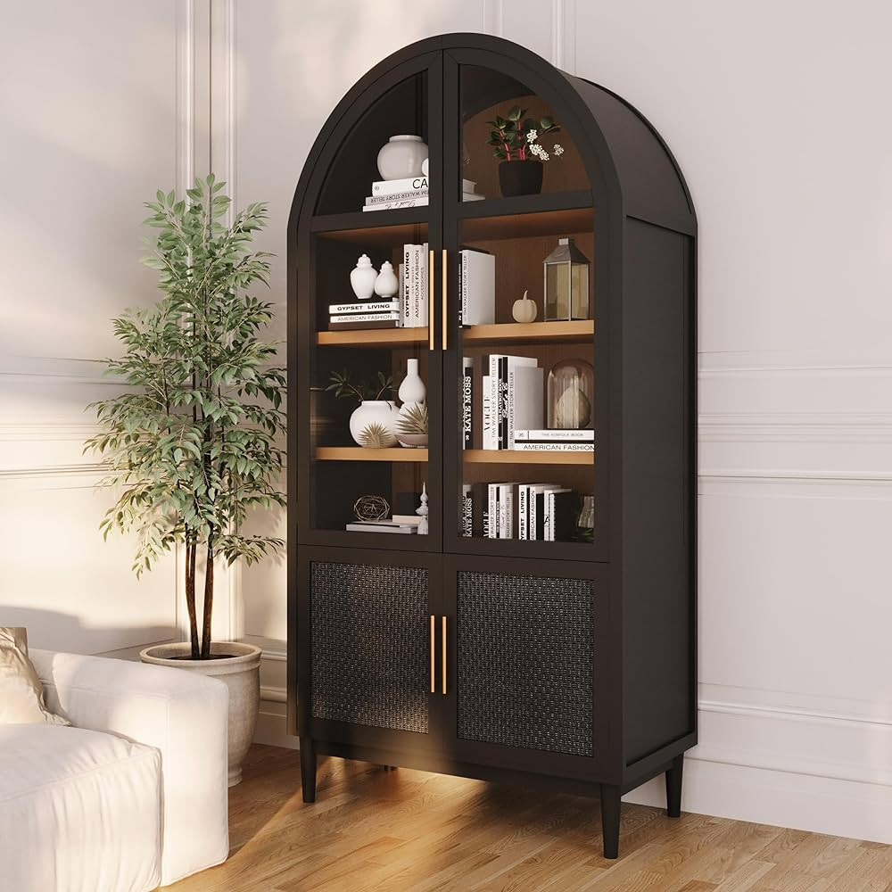 Milliard 74" Tall Arched Kitchen Pantry, Modern Storage Arched Cabinet with Adjustable Shelves an... | Amazon (US)