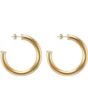 Thick Chantal Hoop Earrings in Brushed Champagne Plated | Amazon (US)