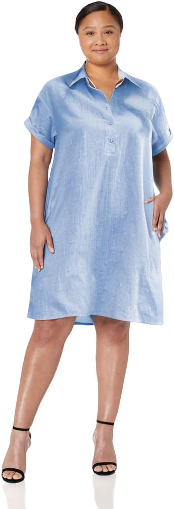 Zeagoo Womens Cotton Shirt Dress Summer Casual Short Sleeve Button Down Beach Cover Up Shirts wit... | Amazon (US)