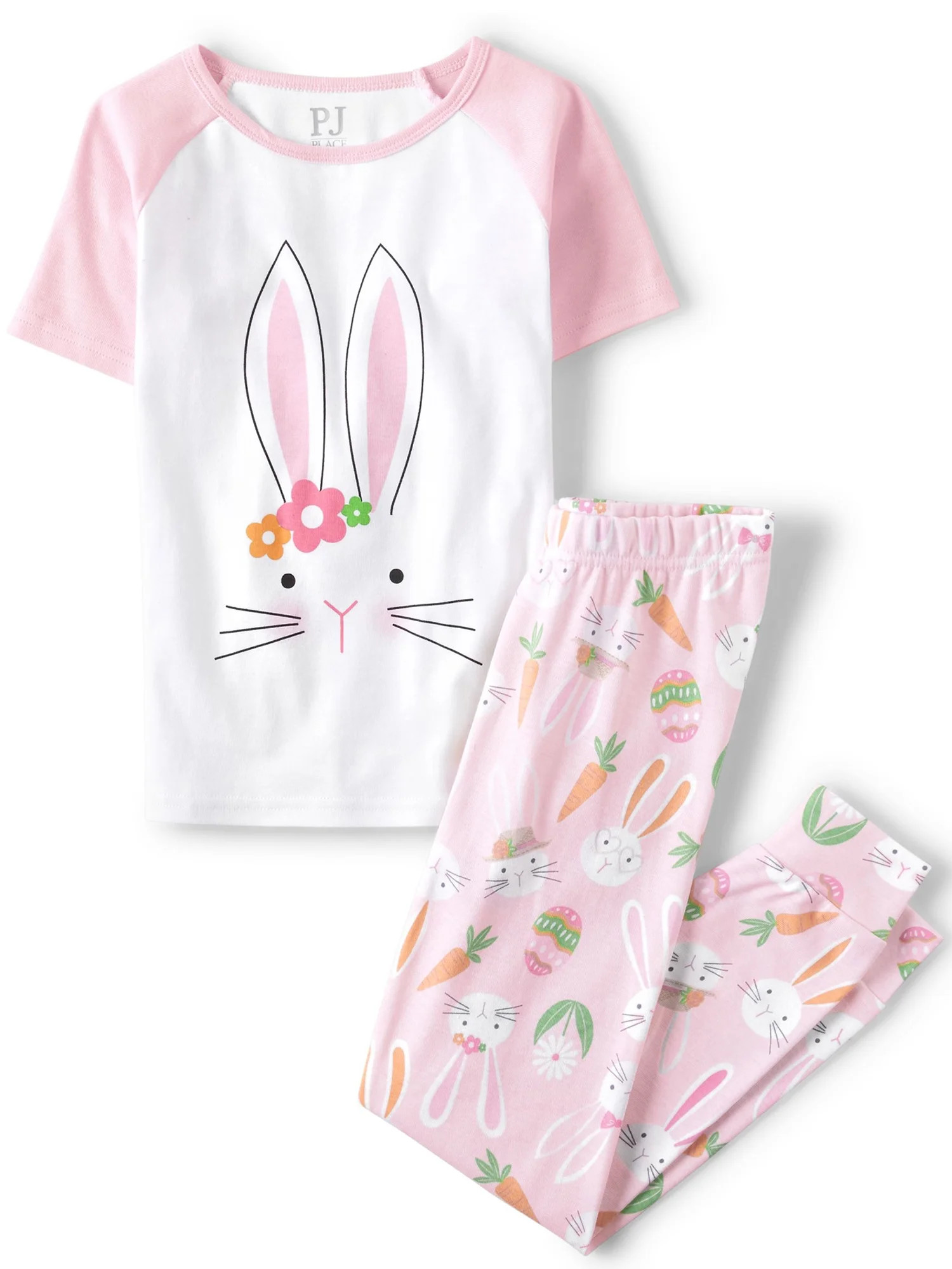 The Children's Place Girl's Short Sleeve Easter Bunny Snug Fit Cotton Pajamas, Sizes 4-16 - Walma... | Walmart (US)
