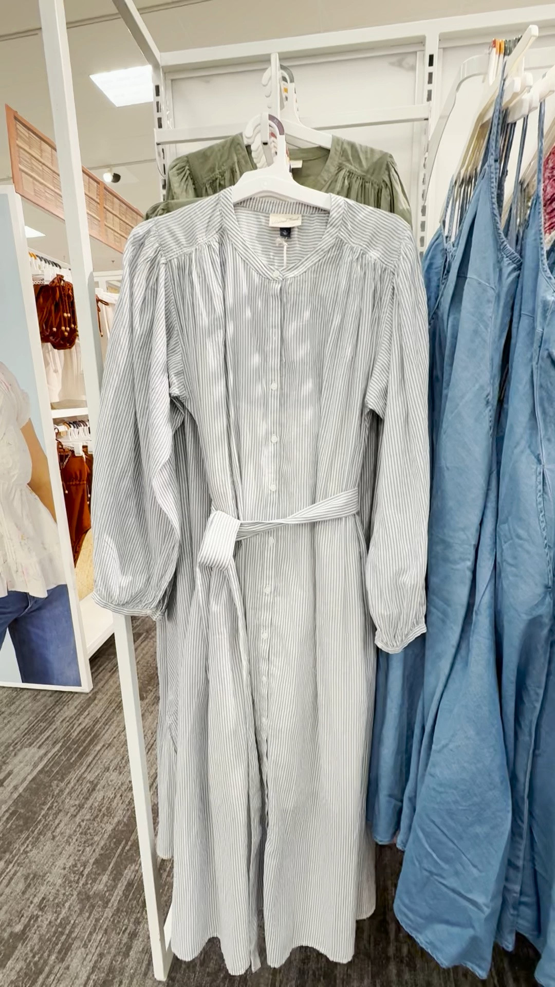 I love a shirtdress…especially one for summer! ☀️ This one features pale blue and white stripes, flowy button long sleeves, side vents, and a self sash. Pair it with sandals, slip-ons, or sneakers. Available in two colors.

#shirtdress #maxishirtdress #summerdress #stripedshirtdress #target #graduationdress #poolcoverup #summerofficeoutfit #stripeddress #beachcoverup

#LTKMidsize #LTKPlusSize #LTKOver40