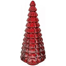 Christmas Tree Forest 7" W X 18" H Mercury Red Glass | Amazon (US)