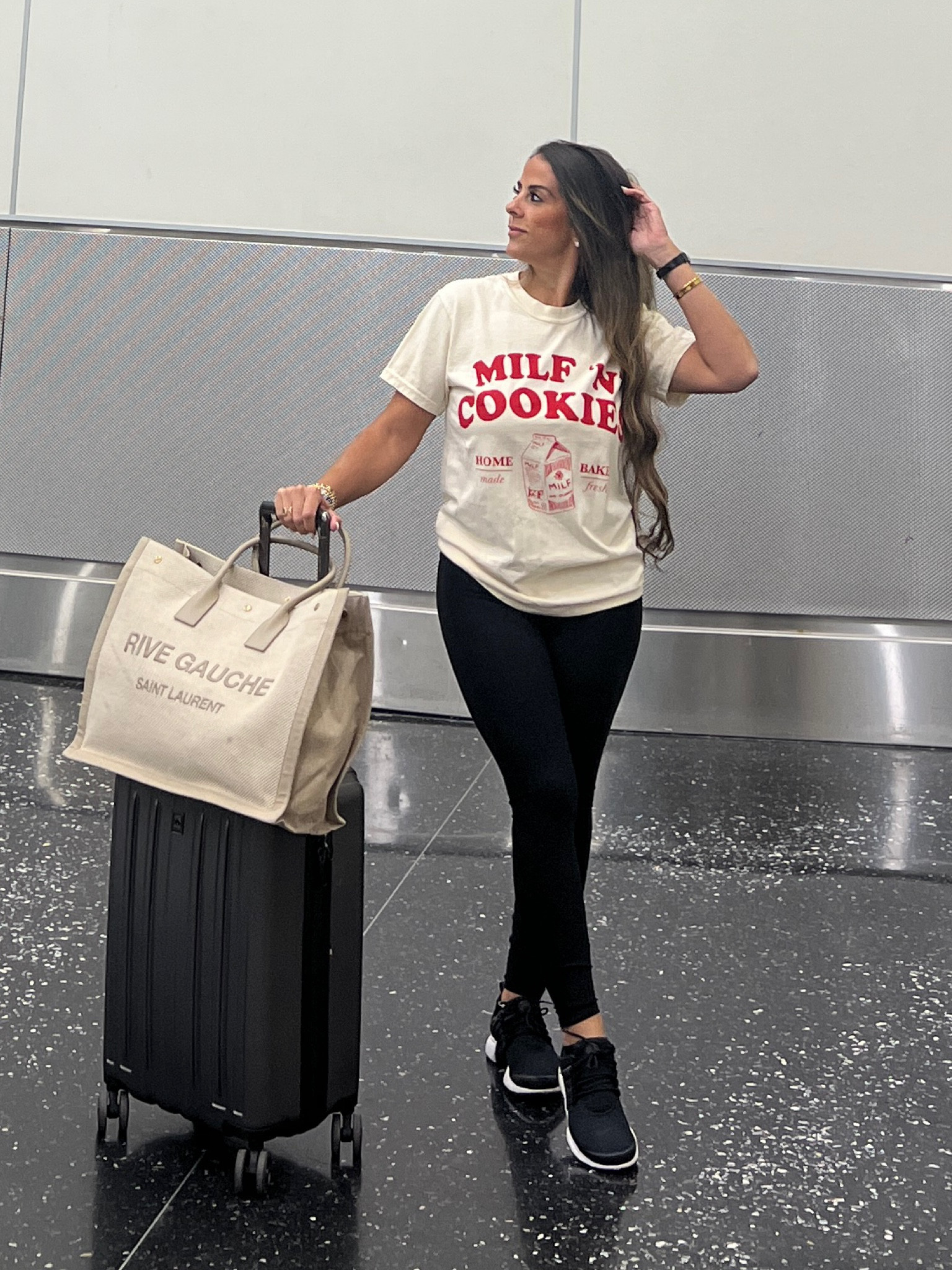 Travel day, airport outfit, traveling tshirts and alo tights

#LTKStyleTip #LTKActive #LTKTravel