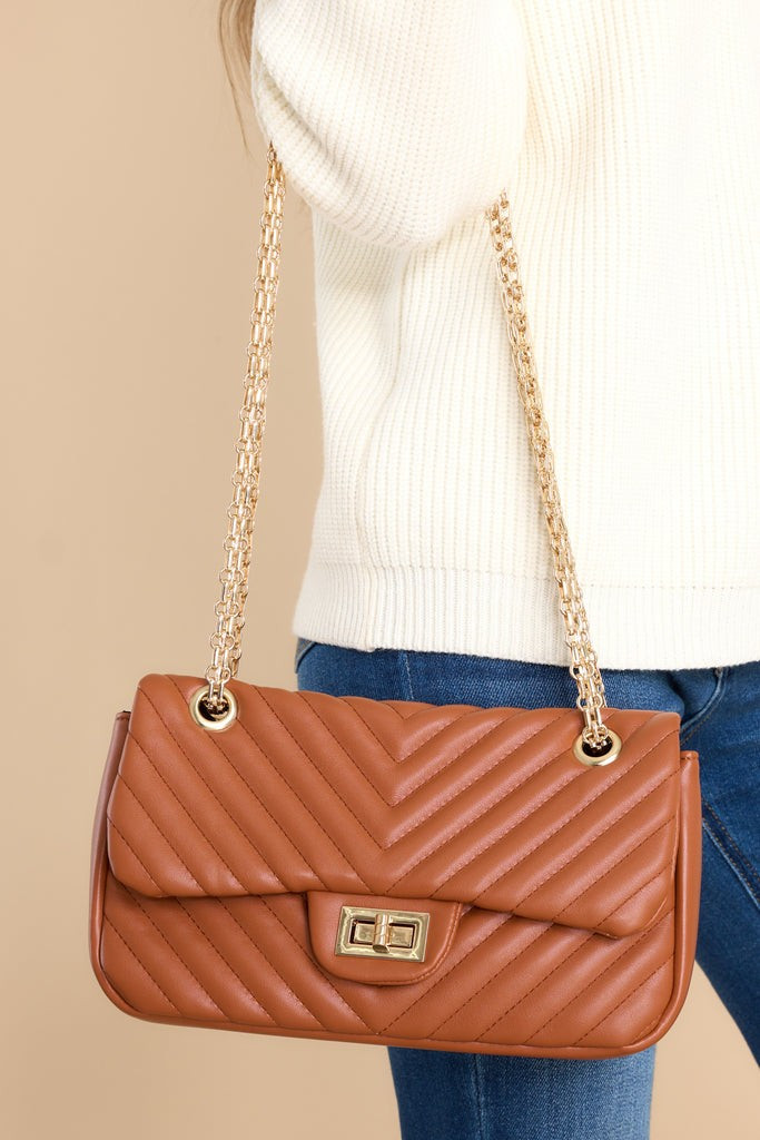 Serious About You Light Brown Chain Bag | Red Dress 