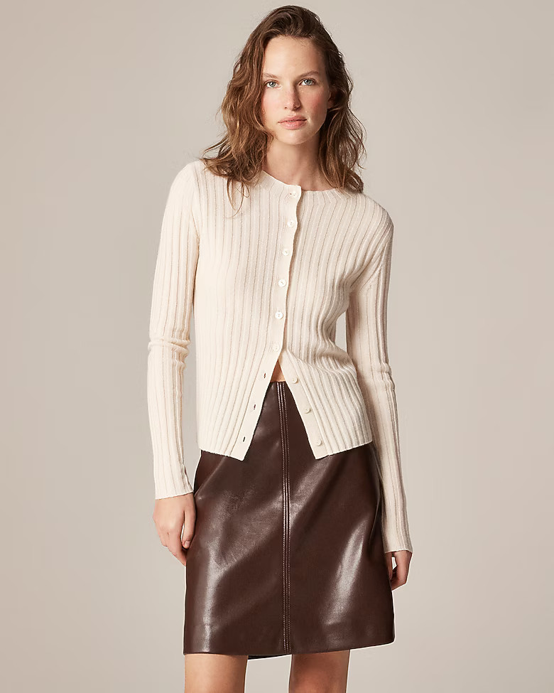 Wide-rib cashmere cardigan | J. Crew US