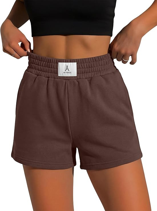 ANRABESS Womens Soft Athletic Shorts, Casual High Waist Summer Shorts, All-Day Cozy for Gym, Work... | Amazon (US)