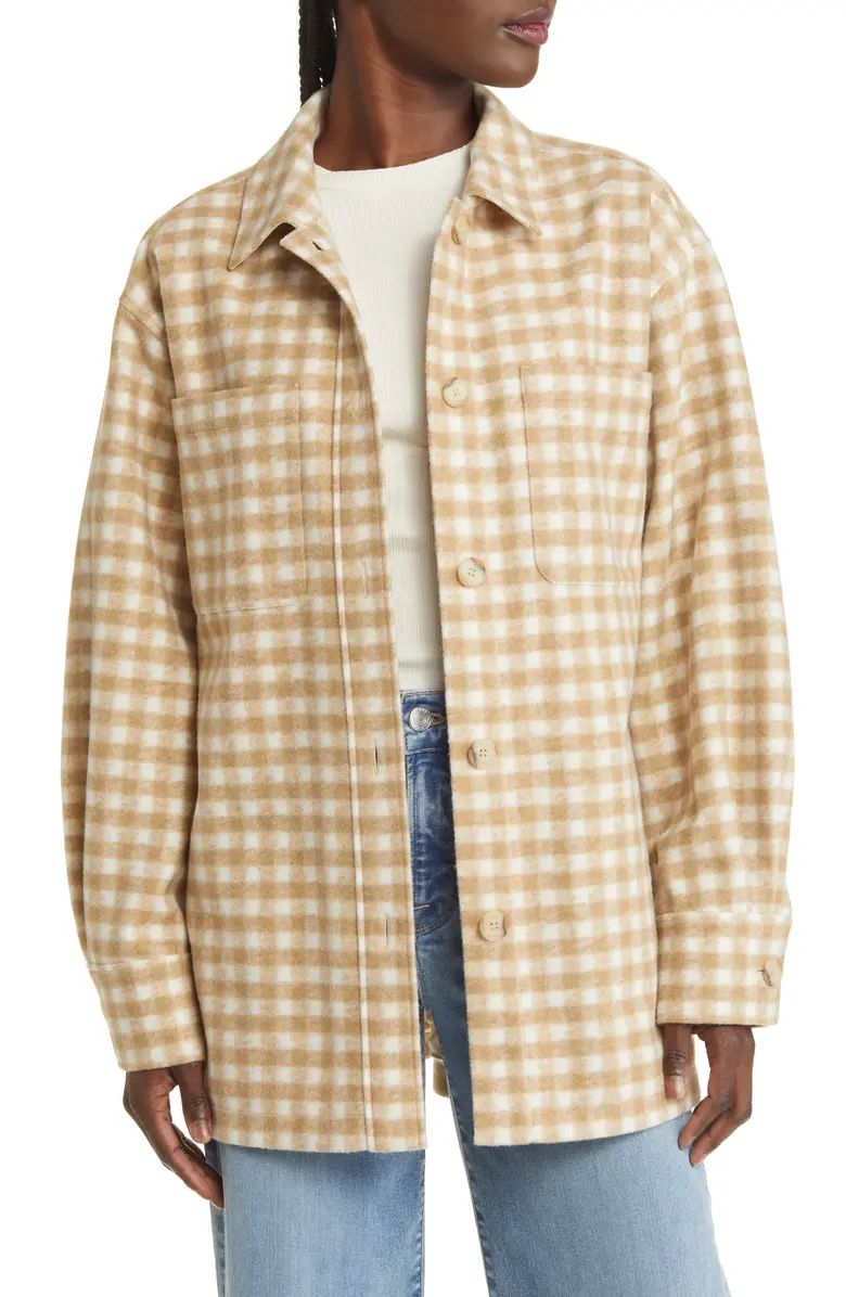 Gingham Oversize Shirt Jacket | Nordstrom