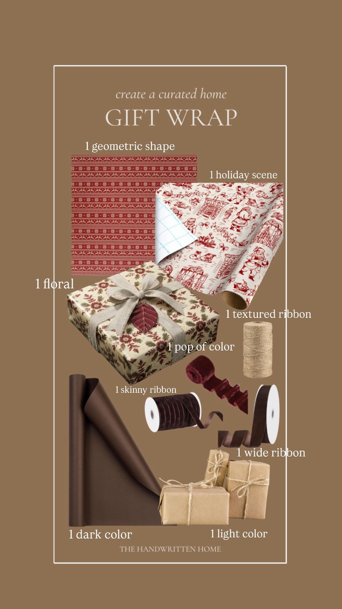 Burgundy and brown wrapping paper combination that is foolproof! Mix and match anyway you want and everything Christmas present will be cohesive!

I love this combination!

#LTKGiftGuide #LTKHoliday #LTKStyleTip