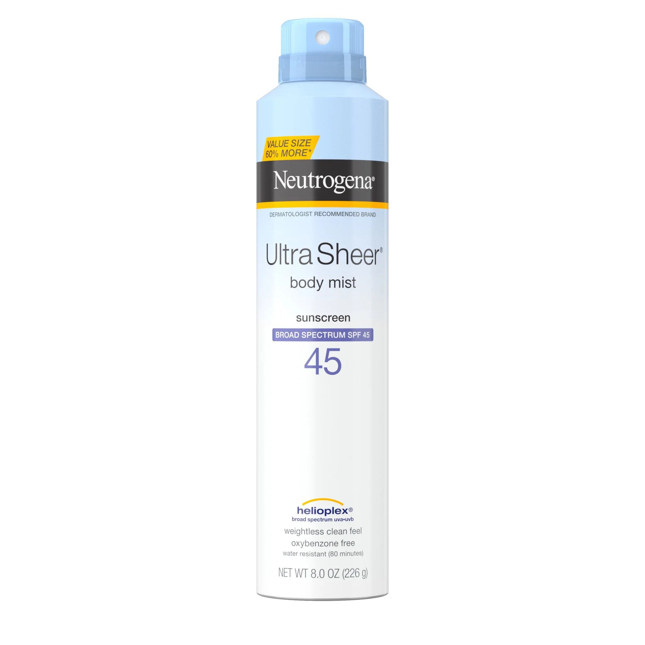 Neutrogena Ultra Sheer Sunscreen Spray SPF 45, Family Size, 8 oz - Walmart.com | Walmart (US)