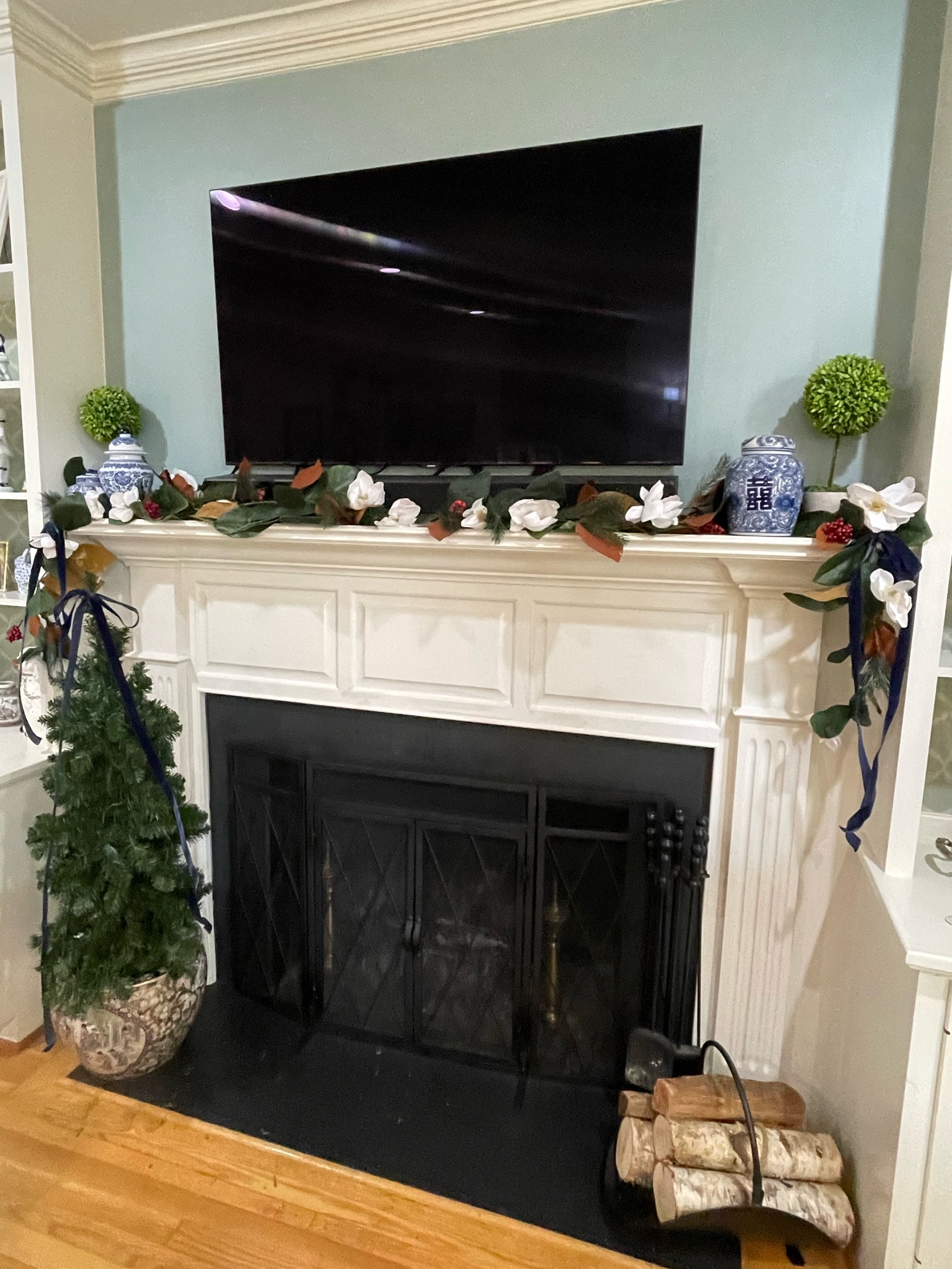 Magnolia Christmas garland, grandmillennial Christmas decor, topiary  ginger jar 

#LTKFindsUnder50 #LTKHome #LTKHoliday