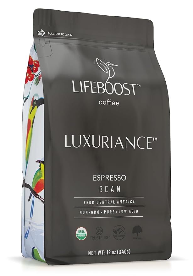 Lifeboost Coffee Organic Espresso Beans Whole - Low Acid Single Origin Organic Coffee - Non-GMO E... | Amazon (US)