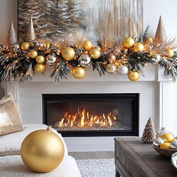 Threan 10 Inch Gold Large Christmas Ball Ornaments Giant Oversized Plastic Matte Gold Christmas B... | Amazon (US)
